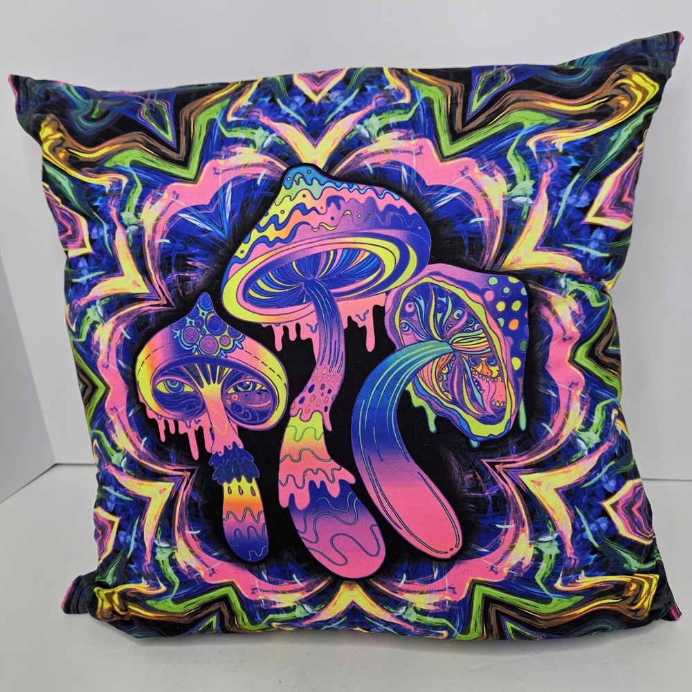 Mushroom/Flower Pillow Fluorescent‎ 14.5" X 14.5"